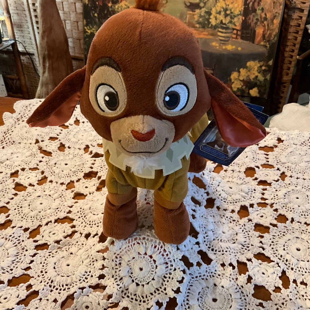 Disney Wish Valentino Plush Fainting Goat Character‎ Brown Animated Movie WORKS